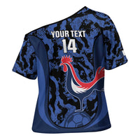 Custom France Football Cross Shoulder Shirt 2026 Allez Les Bleus Rooster Grunge - Wonder Print Shop
