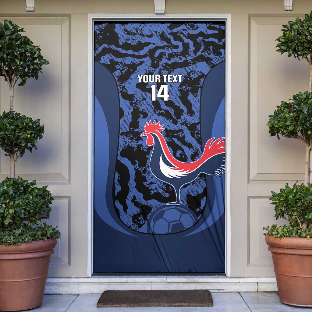 Custom France Football Door Cover 2026 Allez Les Bleus Rooster Grunge - Wonder Print Shop