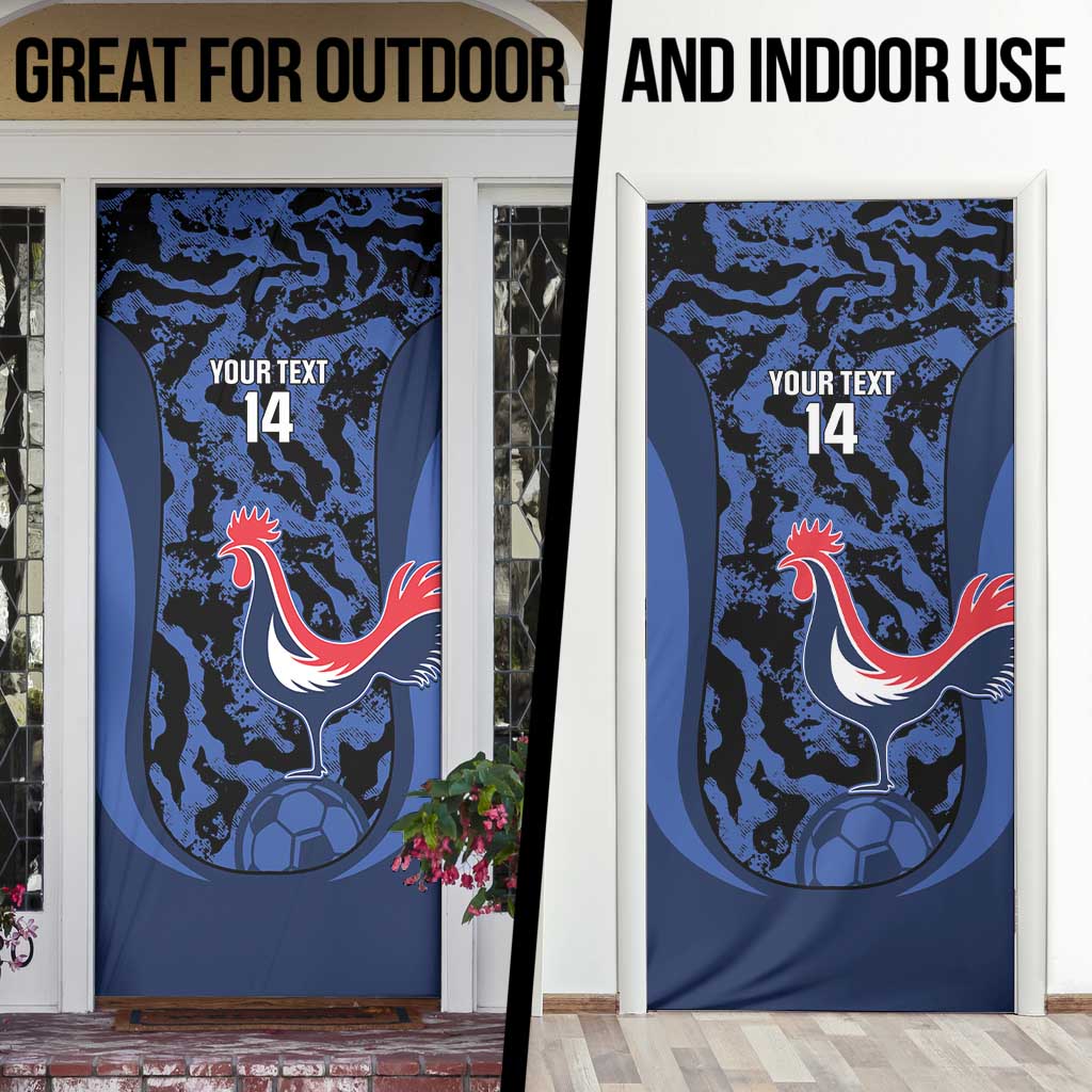 Custom France Football Door Cover 2026 Allez Les Bleus Rooster Grunge - Wonder Print Shop
