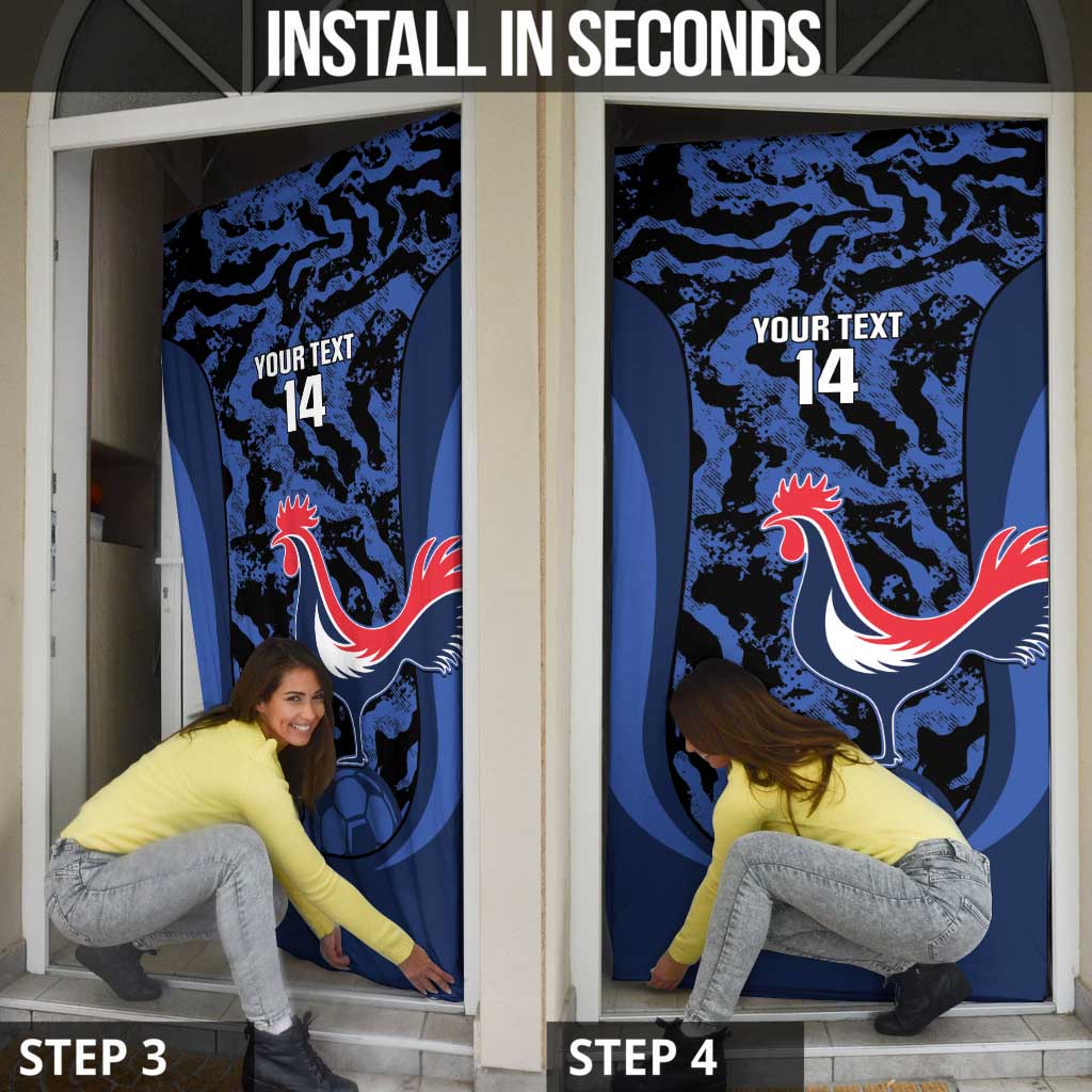 Custom France Football Door Cover 2026 Allez Les Bleus Rooster Grunge - Wonder Print Shop