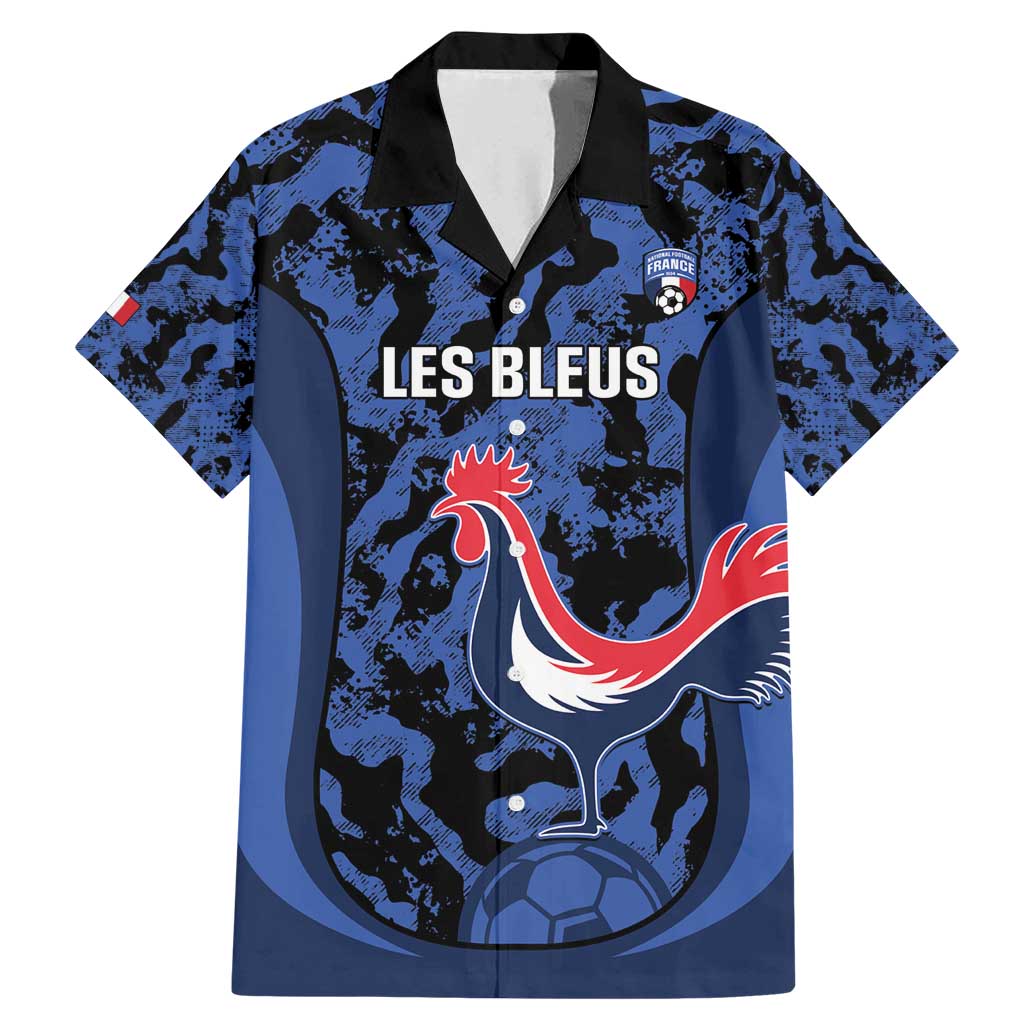 Custom France Football Family Matching Mermaid Dress and Hawaiian Shirt 2026 Allez Les Bleus Rooster Grunge - Wonder Print Shop
