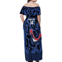 Custom France Football Family Matching Off Shoulder Maxi Dress and Hawaiian Shirt 2026 Allez Les Bleus Rooster Grunge - Wonder Print Shop