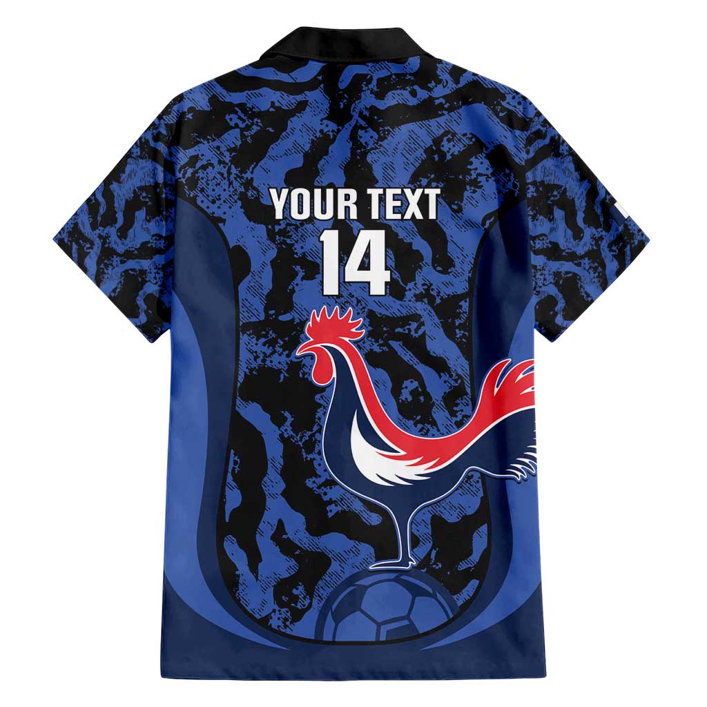 Custom France Football Family Matching Short Sleeve Bodycon Dress and Hawaiian Shirt 2026 Allez Les Bleus Rooster Grunge - Wonder Print Shop