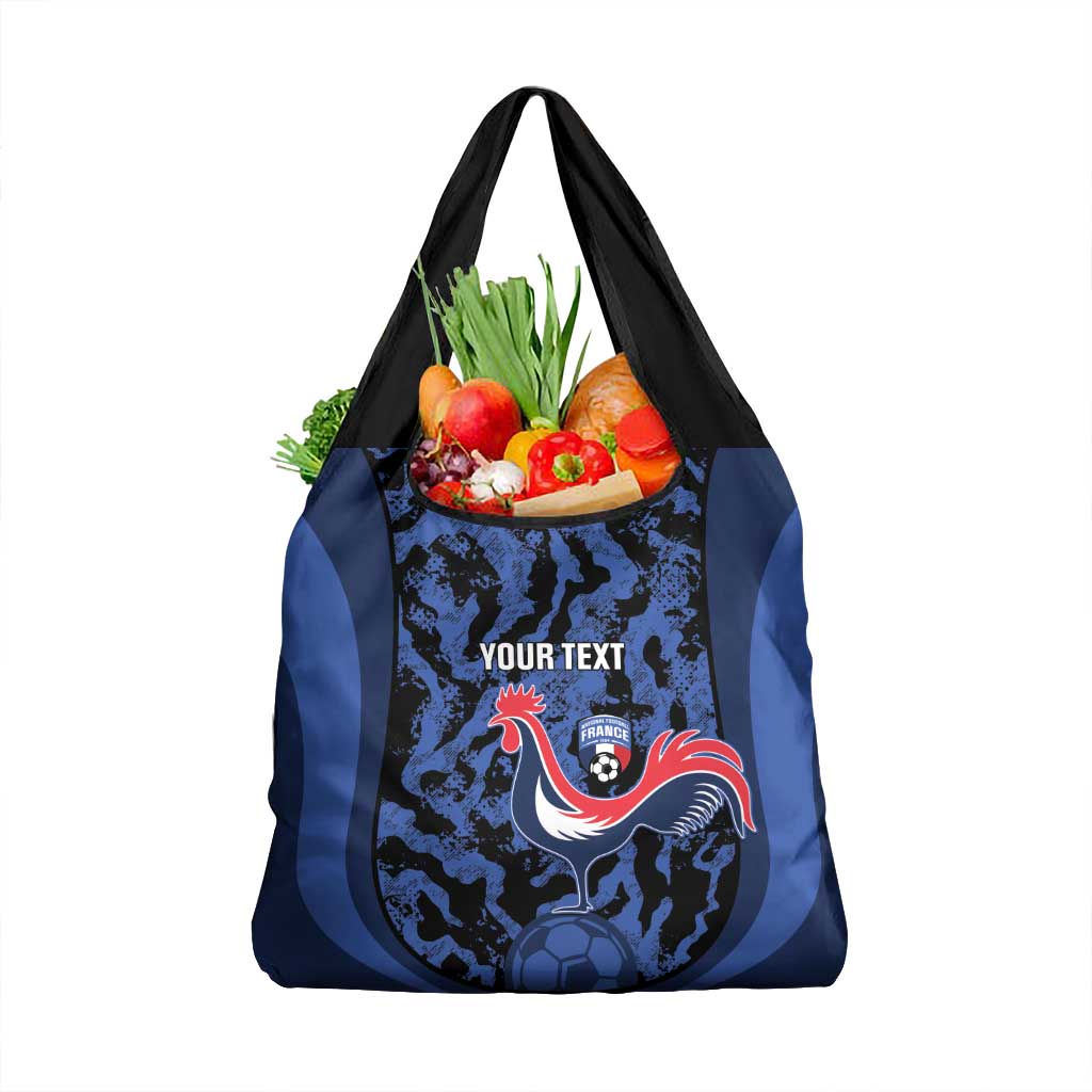 Custom France Football Grocery Bag 2026 Allez Les Bleus Rooster Grunge - Wonder Print Shop