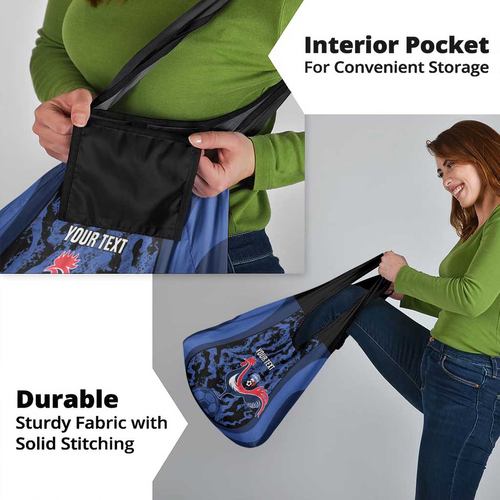 Custom France Football Grocery Bag 2026 Allez Les Bleus Rooster Grunge - Wonder Print Shop