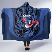 Custom France Football Hooded Blanket 2026 Allez Les Bleus Rooster Grunge - Wonder Print Shop
