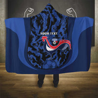 Custom France Football Hooded Blanket 2026 Allez Les Bleus Rooster Grunge - Wonder Print Shop