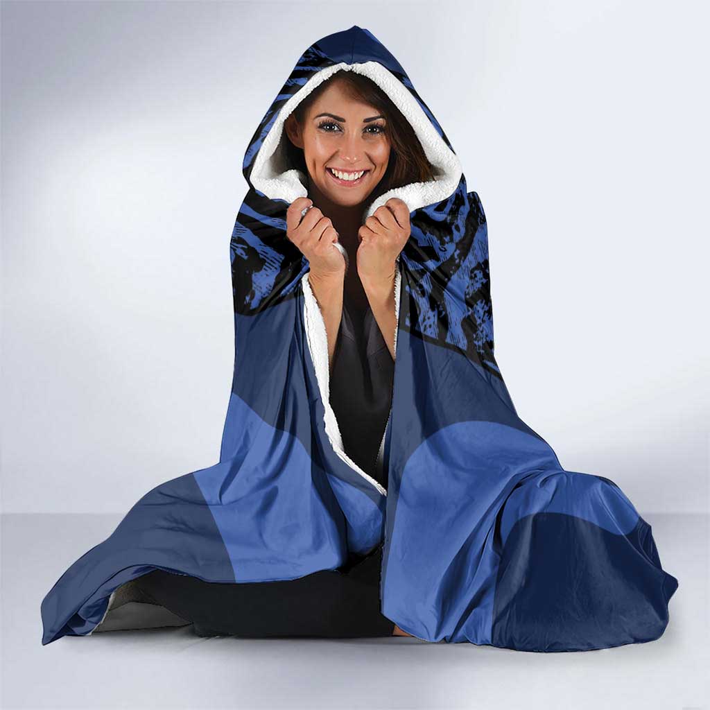 Custom France Football Hooded Blanket 2026 Allez Les Bleus Rooster Grunge - Wonder Print Shop