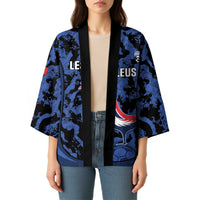 Custom France Football Kimono 2026 Allez Les Bleus Rooster Grunge - Wonder Print Shop