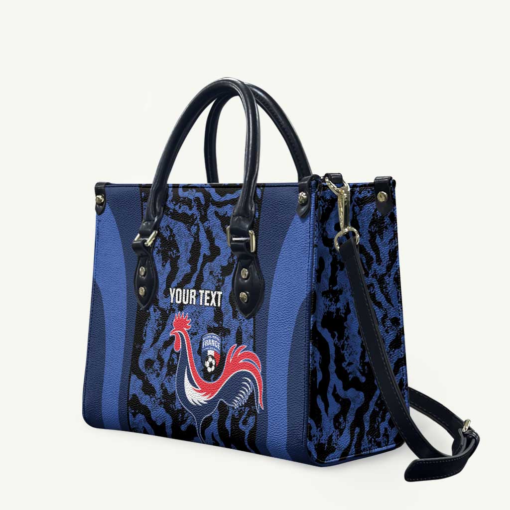 Custom France Football Leather Bag 2026 Allez Les Bleus Rooster Grunge - Wonder Print Shop