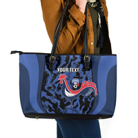 Custom France Football Leather Tote Bag 2026 Allez Les Bleus Rooster Grunge - Wonder Print Shop