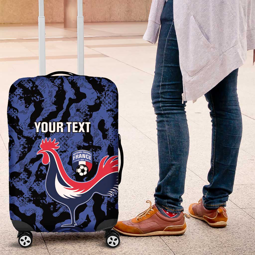Custom France Football Luggage Cover 2026 Allez Les Bleus Rooster Grunge - Wonder Print Shop