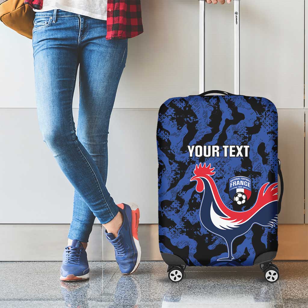 Custom France Football Luggage Cover 2026 Allez Les Bleus Rooster Grunge - Wonder Print Shop