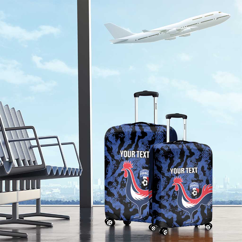 Custom France Football Luggage Cover 2026 Allez Les Bleus Rooster Grunge - Wonder Print Shop