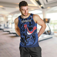 Custom France Football Men Tank Top 2026 Allez Les Bleus Rooster Grunge - Wonder Print Shop