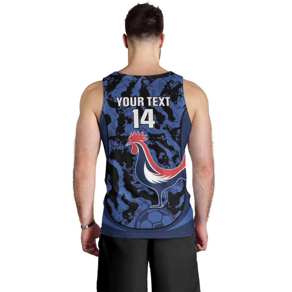 Custom France Football Men Tank Top 2026 Allez Les Bleus Rooster Grunge - Wonder Print Shop
