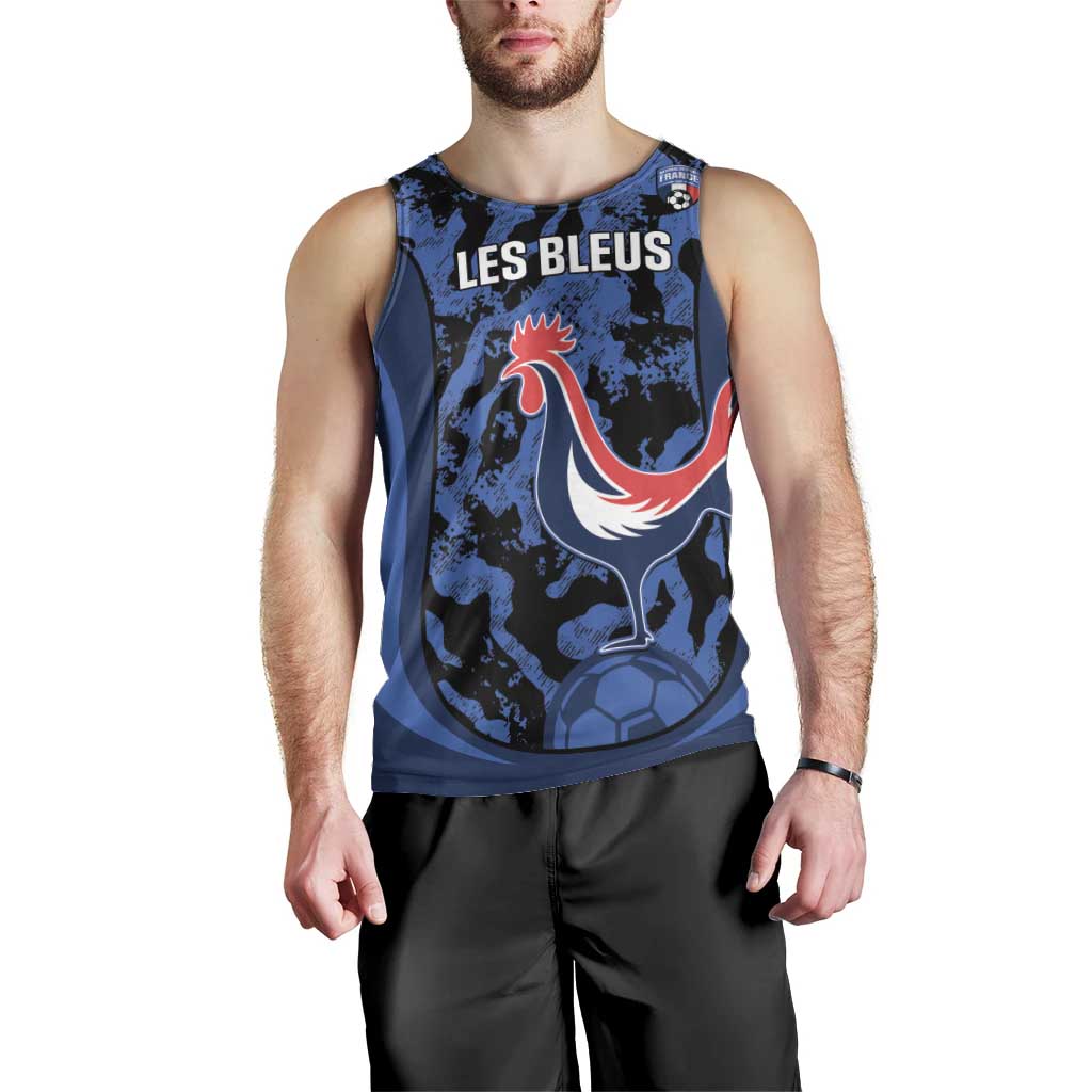 Custom France Football Men Tank Top 2026 Allez Les Bleus Rooster Grunge - Wonder Print Shop