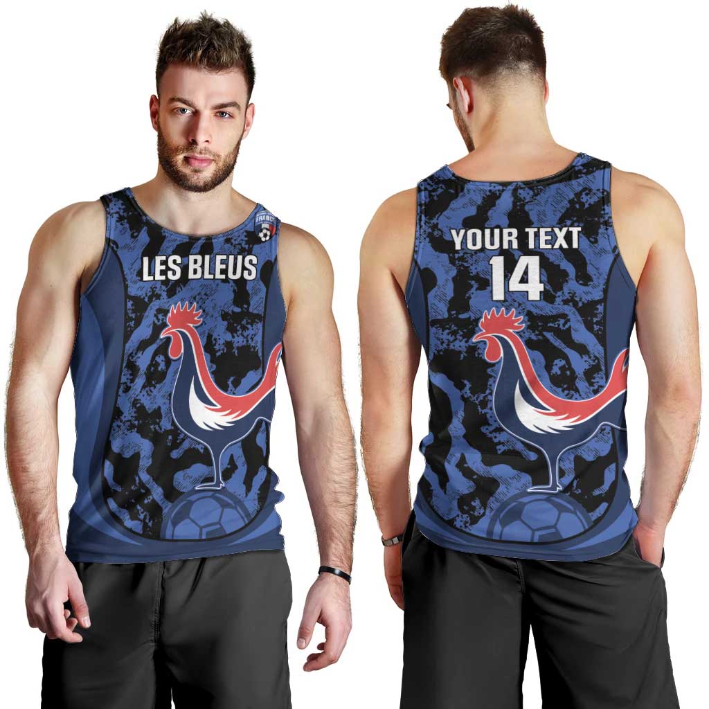 Custom France Football Men Tank Top 2026 Allez Les Bleus Rooster Grunge - Wonder Print Shop