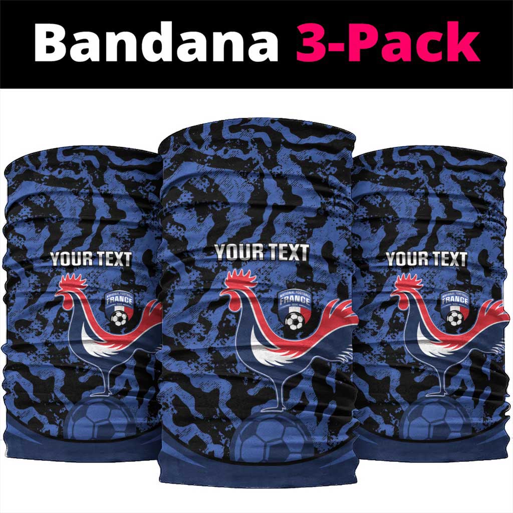 Custom France Football Neck Gaiter 2026 Allez Les Bleus Rooster Grunge - Wonder Print Shop