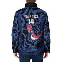 Custom France Football Padded Jacket 2026 Allez Les Bleus Rooster Grunge - Wonder Print Shop