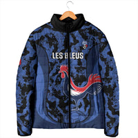 Custom France Football Padded Jacket 2026 Allez Les Bleus Rooster Grunge - Wonder Print Shop