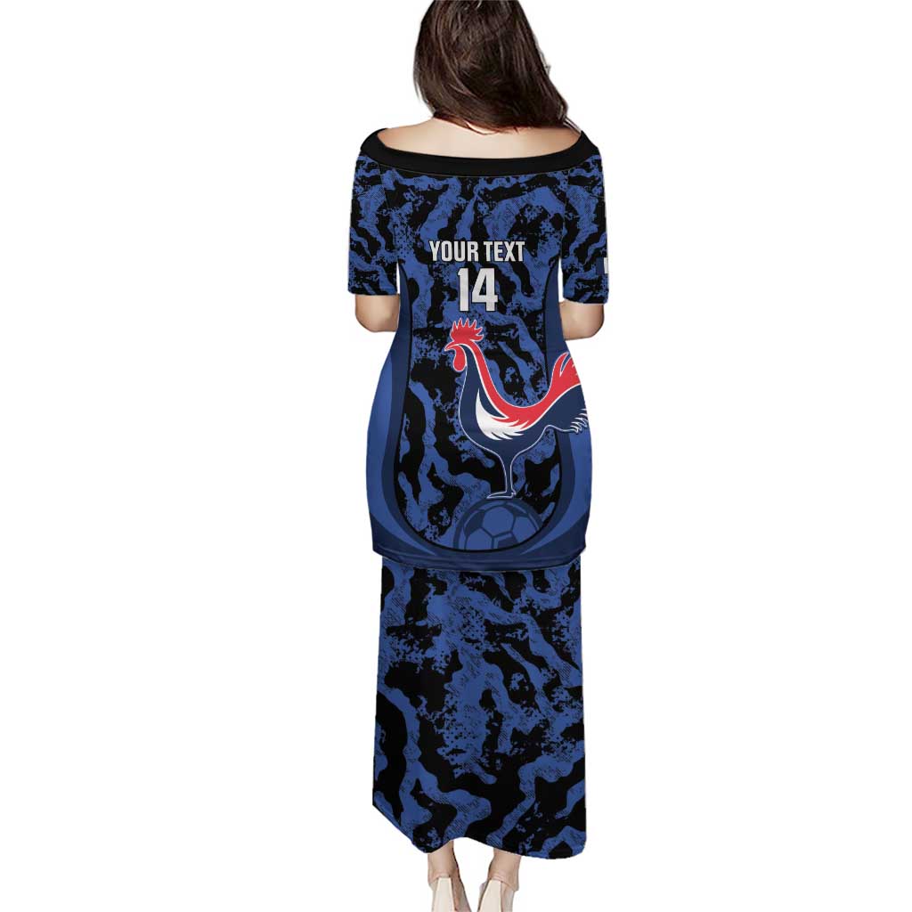 Custom France Football Puletasi 2026 Allez Les Bleus Rooster Grunge - Wonder Print Shop