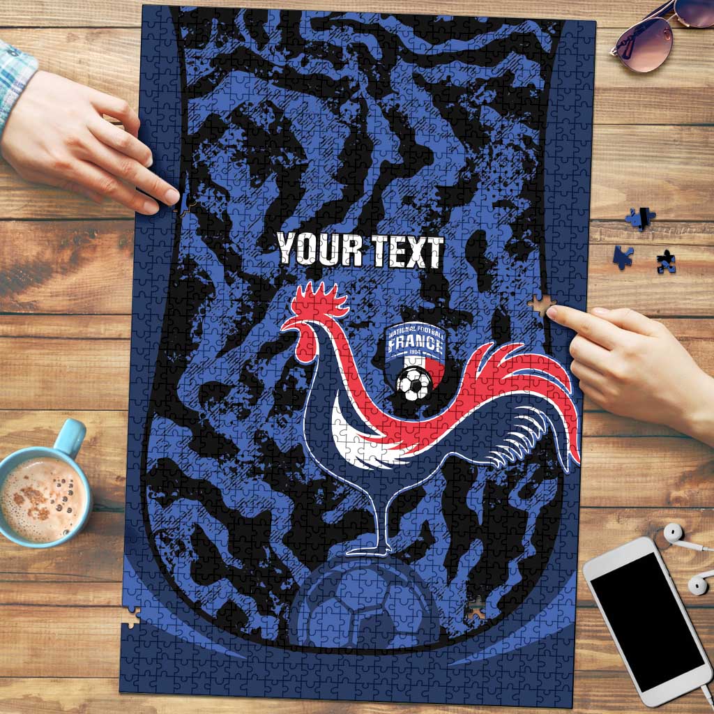 Custom France Football Puzzle 2026 Allez Les Bleus Rooster Grunge - Wonder Print Shop