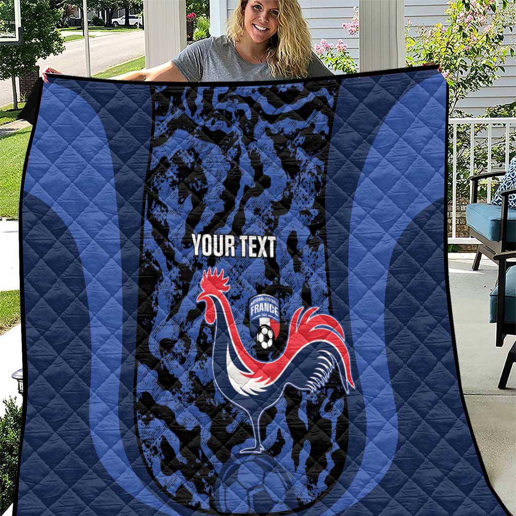 Custom France Football Quilt 2026 Allez Les Bleus Rooster Grunge - Wonder Print Shop