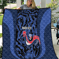 Custom France Football Quilt 2026 Allez Les Bleus Rooster Grunge - Wonder Print Shop