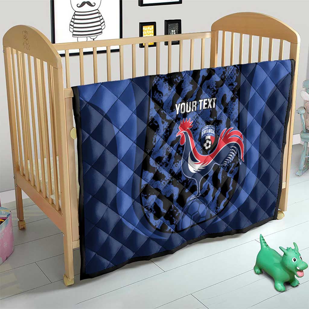 Custom France Football Quilt 2026 Allez Les Bleus Rooster Grunge - Wonder Print Shop