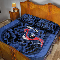 Custom France Football Quilt Bed Set 2026 Allez Les Bleus Rooster Grunge - Wonder Print Shop