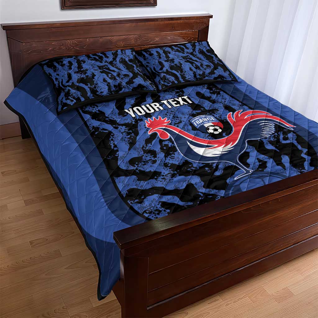 Custom France Football Quilt Bed Set 2026 Allez Les Bleus Rooster Grunge - Wonder Print Shop