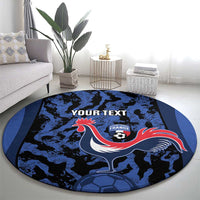 Custom France Football Round Carpet 2026 Allez Les Bleus Rooster Grunge - Wonder Print Shop