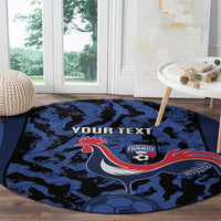 Custom France Football Round Carpet 2026 Allez Les Bleus Rooster Grunge - Wonder Print Shop