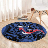 Custom France Football Round Carpet 2026 Allez Les Bleus Rooster Grunge - Wonder Print Shop