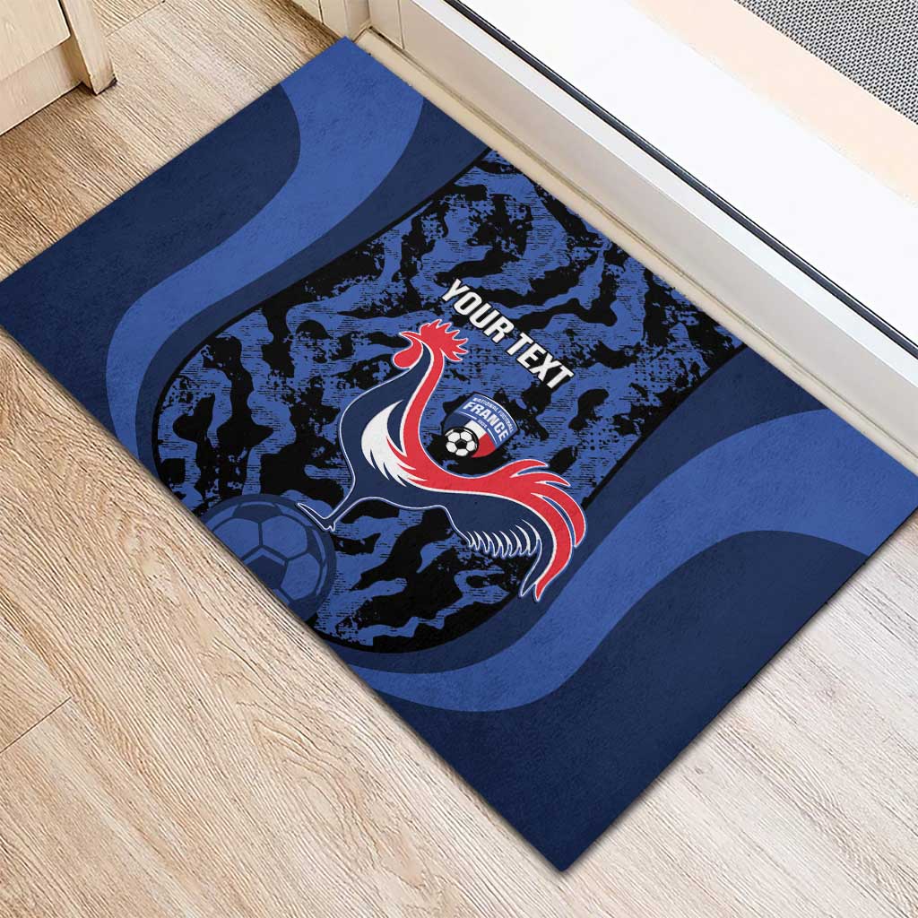 Custom France Football Rubber Doormat 2026 Allez Les Bleus Rooster Grunge - Wonder Print Shop