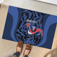 Custom France Football Rubber Doormat 2026 Allez Les Bleus Rooster Grunge - Wonder Print Shop