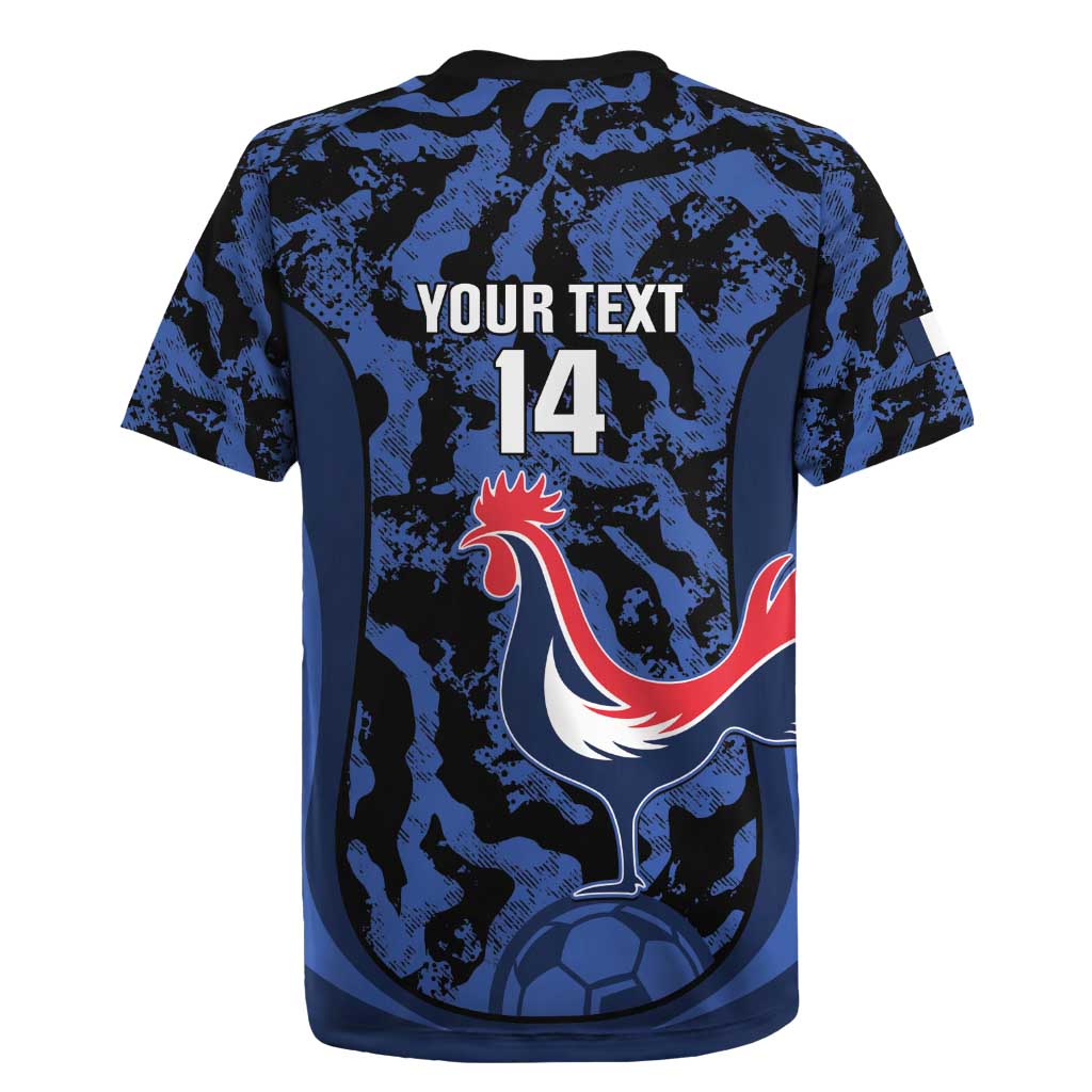 Custom France Football Rugby Jersey 2026 Allez Les Bleus Rooster Grunge - Wonder Print Shop