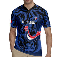Custom France Football Rugby Jersey 2026 Allez Les Bleus Rooster Grunge - Wonder Print Shop