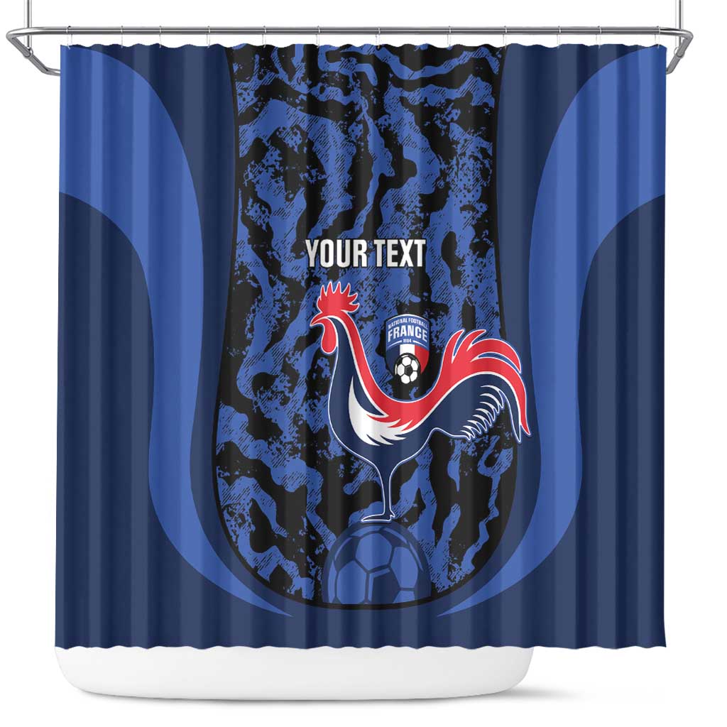 Custom France Football Shower Curtain 2026 Allez Les Bleus Rooster Grunge - Wonder Print Shop