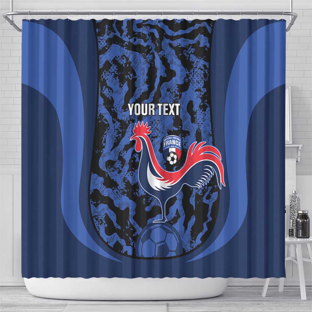 Custom France Football Shower Curtain 2026 Allez Les Bleus Rooster Grunge - Wonder Print Shop