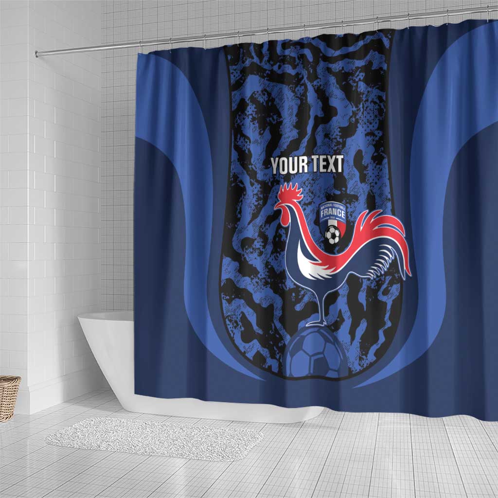 Custom France Football Shower Curtain 2026 Allez Les Bleus Rooster Grunge - Wonder Print Shop