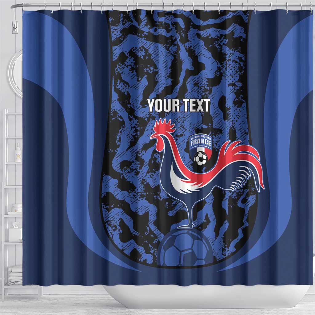 Custom France Football Shower Curtain 2026 Allez Les Bleus Rooster Grunge - Wonder Print Shop