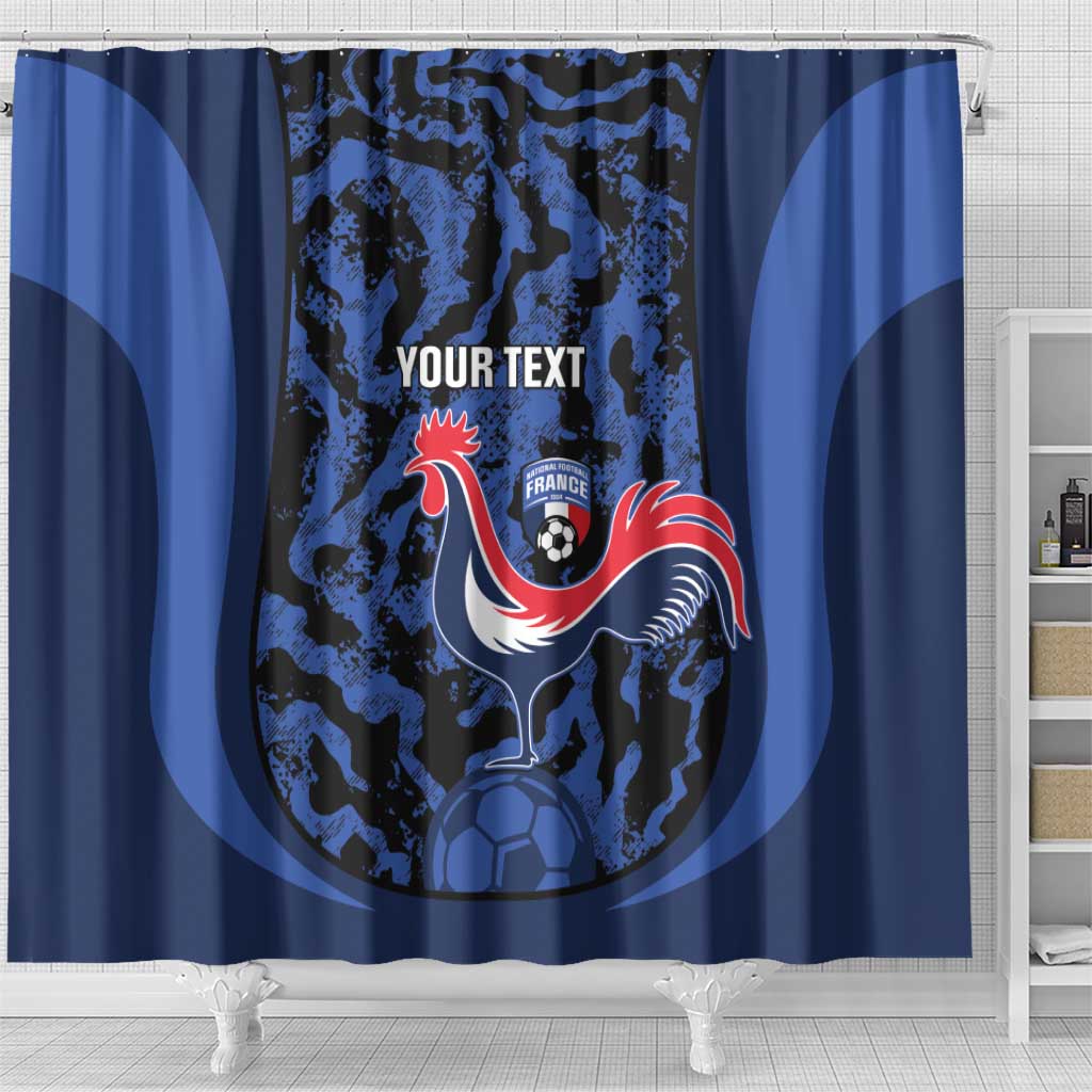Custom France Football Shower Curtain 2026 Allez Les Bleus Rooster Grunge - Wonder Print Shop