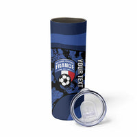 Custom France Football Skinny Tumbler 2026 Allez Les Bleus Rooster Grunge - Wonder Print Shop