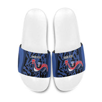 Custom France Football Slide Sandals 2026 Allez Les Bleus Rooster Grunge - Wonder Print Shop