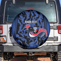 Custom France Football Spare Tire Cover 2026 Allez Les Bleus Rooster Grunge - Wonder Print Shop