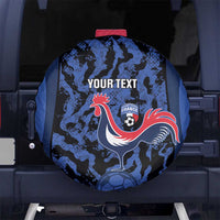 Custom France Football Spare Tire Cover 2026 Allez Les Bleus Rooster Grunge - Wonder Print Shop