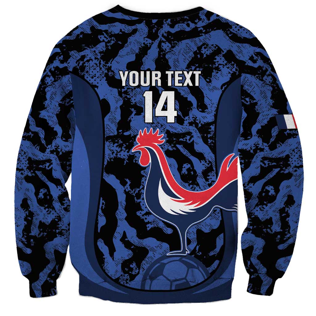 Custom France Football Sweatshirt 2026 Allez Les Bleus Rooster Grunge - Wonder Print Shop