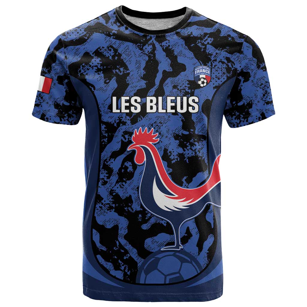Custom France Football T Shirt 2026 Allez Les Bleus Rooster Grunge - Wonder Print Shop